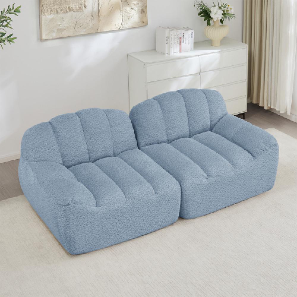 Modułowa sofa 2-osobowa w stylu muszli, głębokie poduszki, do salonu i mieszkania, nie wymaga montażu