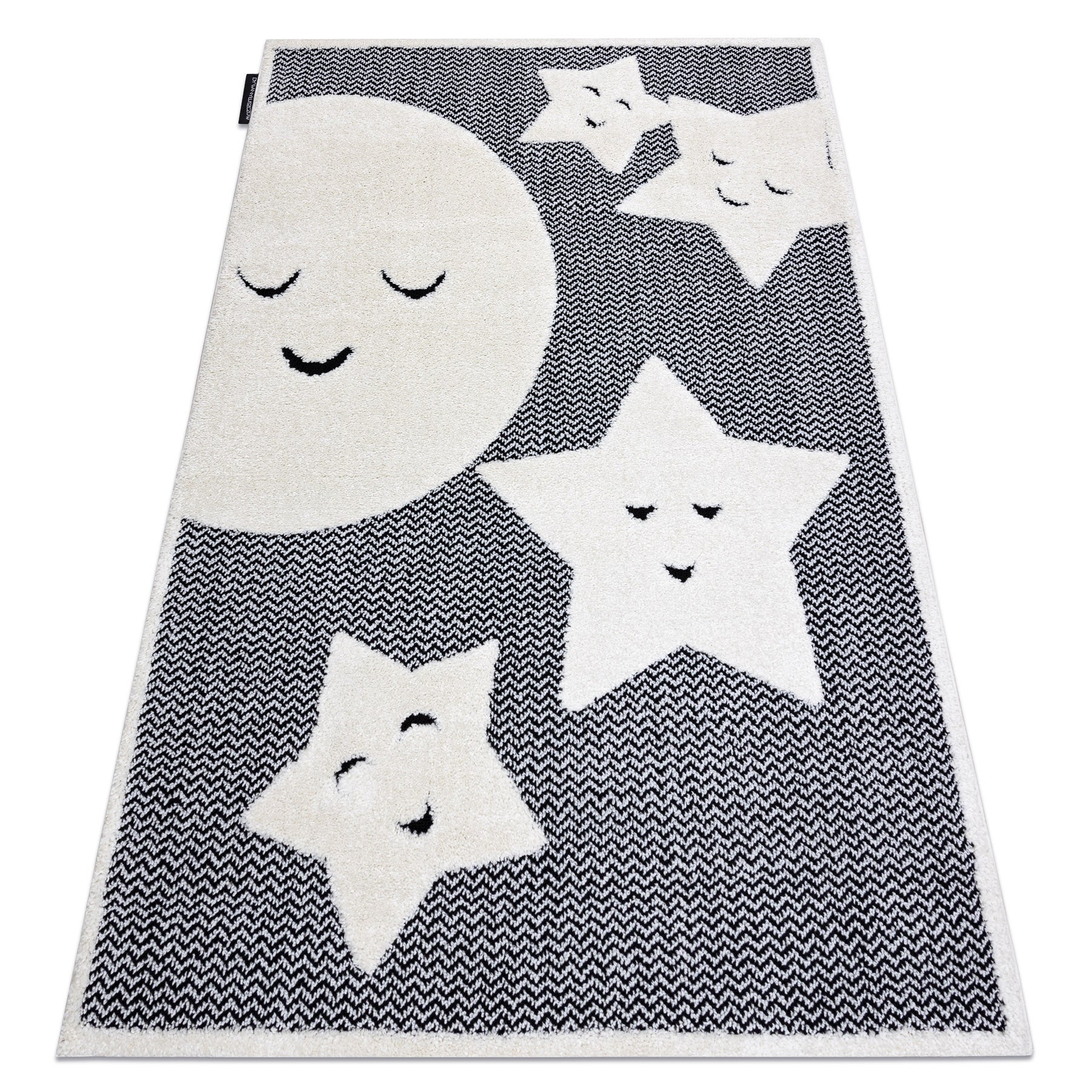 Dywan dziecięcy JOY Moon księżyc, dla dzieci - Strukturalny, dwa poziomy runa szary / krem 160x220 cm