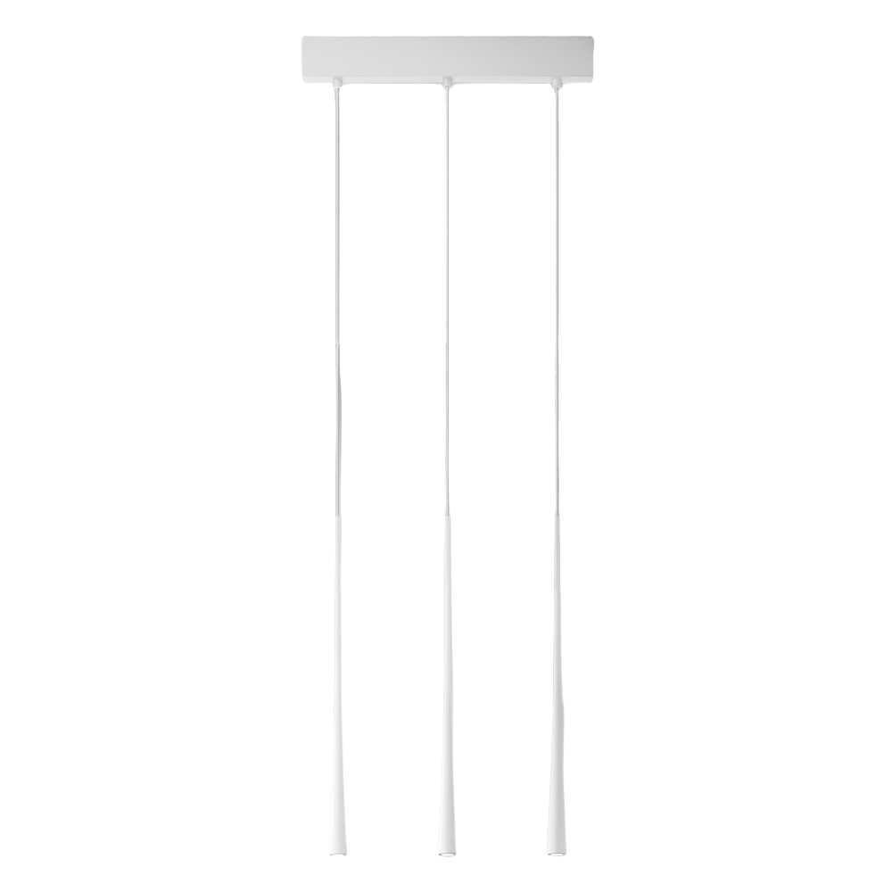 Dafne S/3P Multiple Linear Pendant Lamp 3 LED Lights 165W 3000K CRI>90 - Satin White with White Ceiling Rose - Gealuce