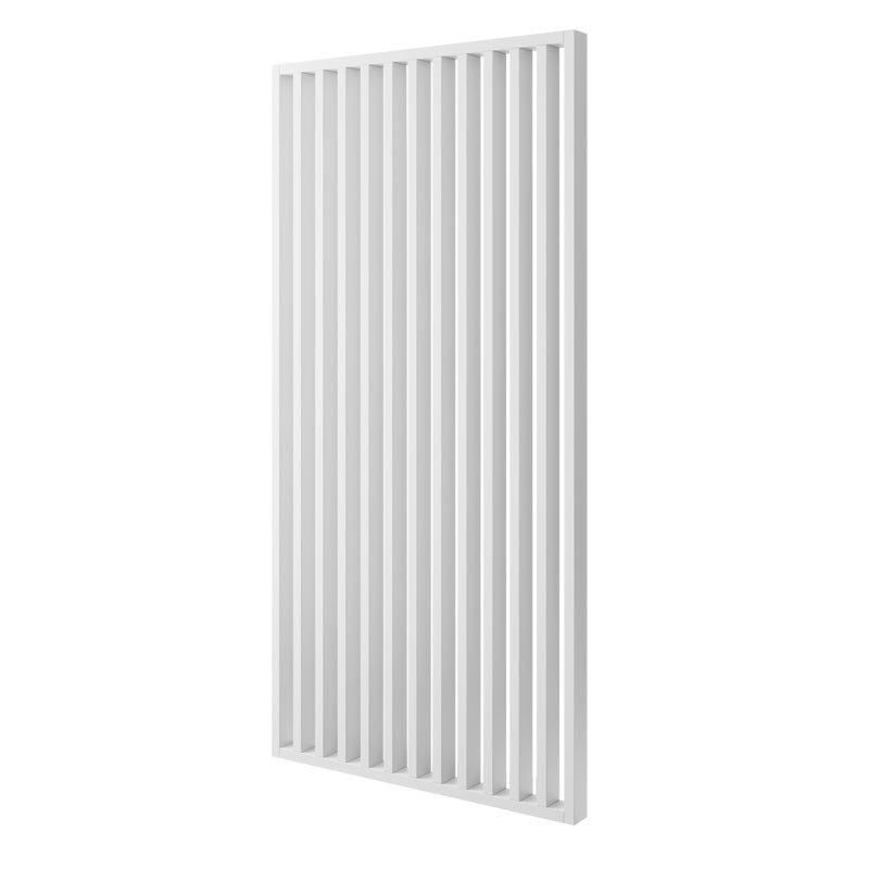 ŚCIANKA Z LAMELI - GOTOWY ZESTAW - BIAŁY MAT - LAMELE3D - 83 cm - Pod kątem 45°