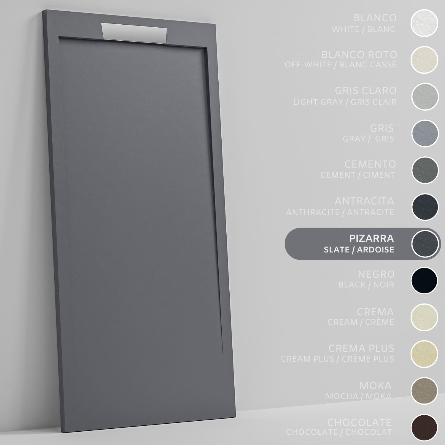 SOULHOME Brodzik prysznicowy– Żywica– Gel Coat– Gładka/Kamienna tekstura – Antypoślizgowy – łupkowy- 110X70- Niski 3cm– Elegancki