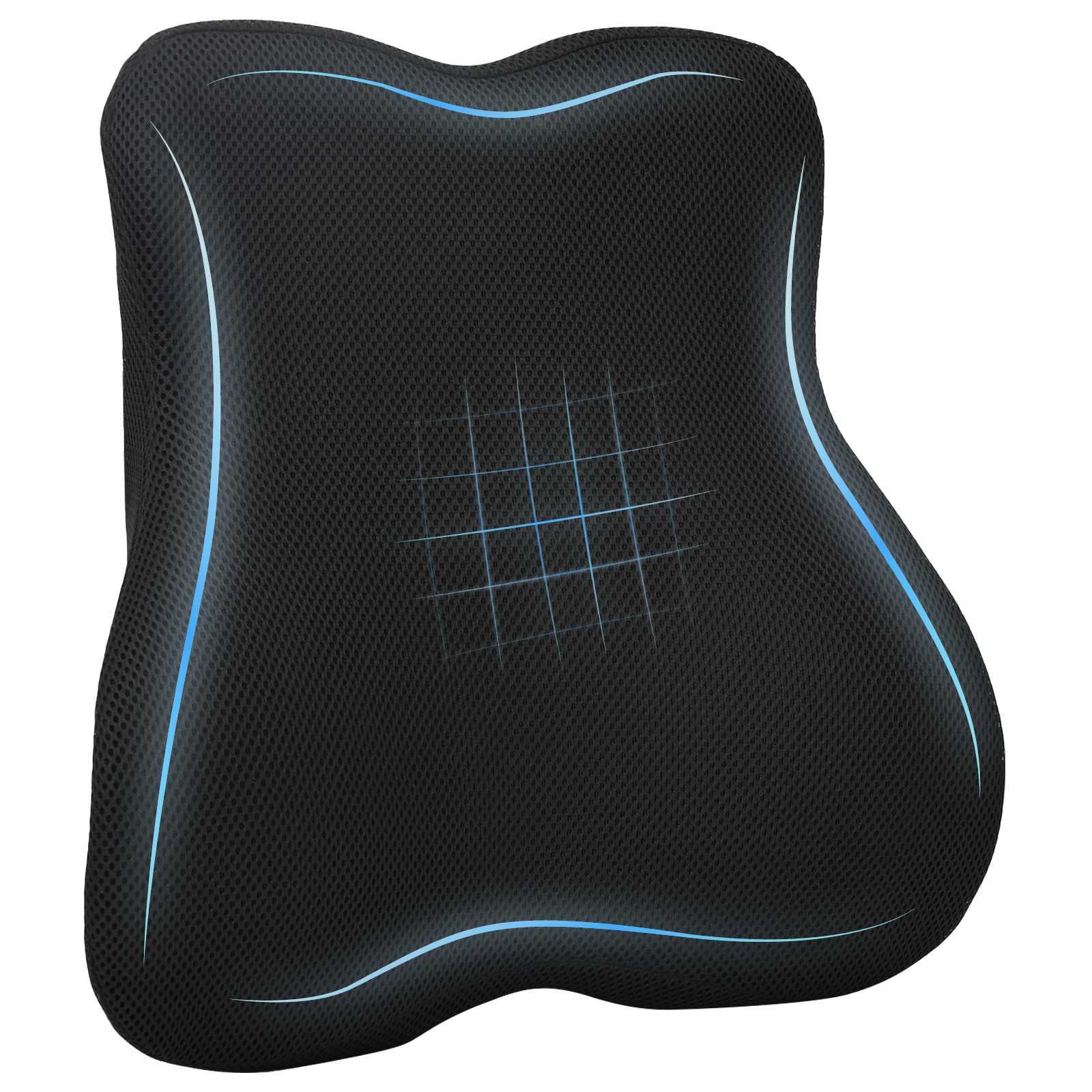 Poduszka pod plecy Czarny Pianka z pamięcią 40 x 40 x 11 cm vidaXL