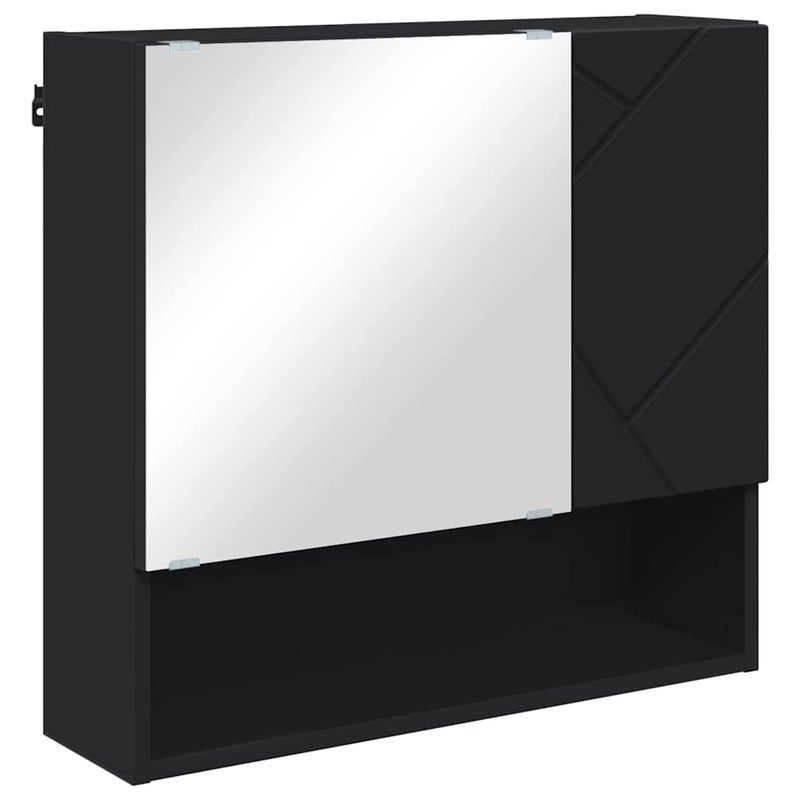 Szafka z lustrem Czarny 59 x 17 x 55 cm Drewno inżynieryjne