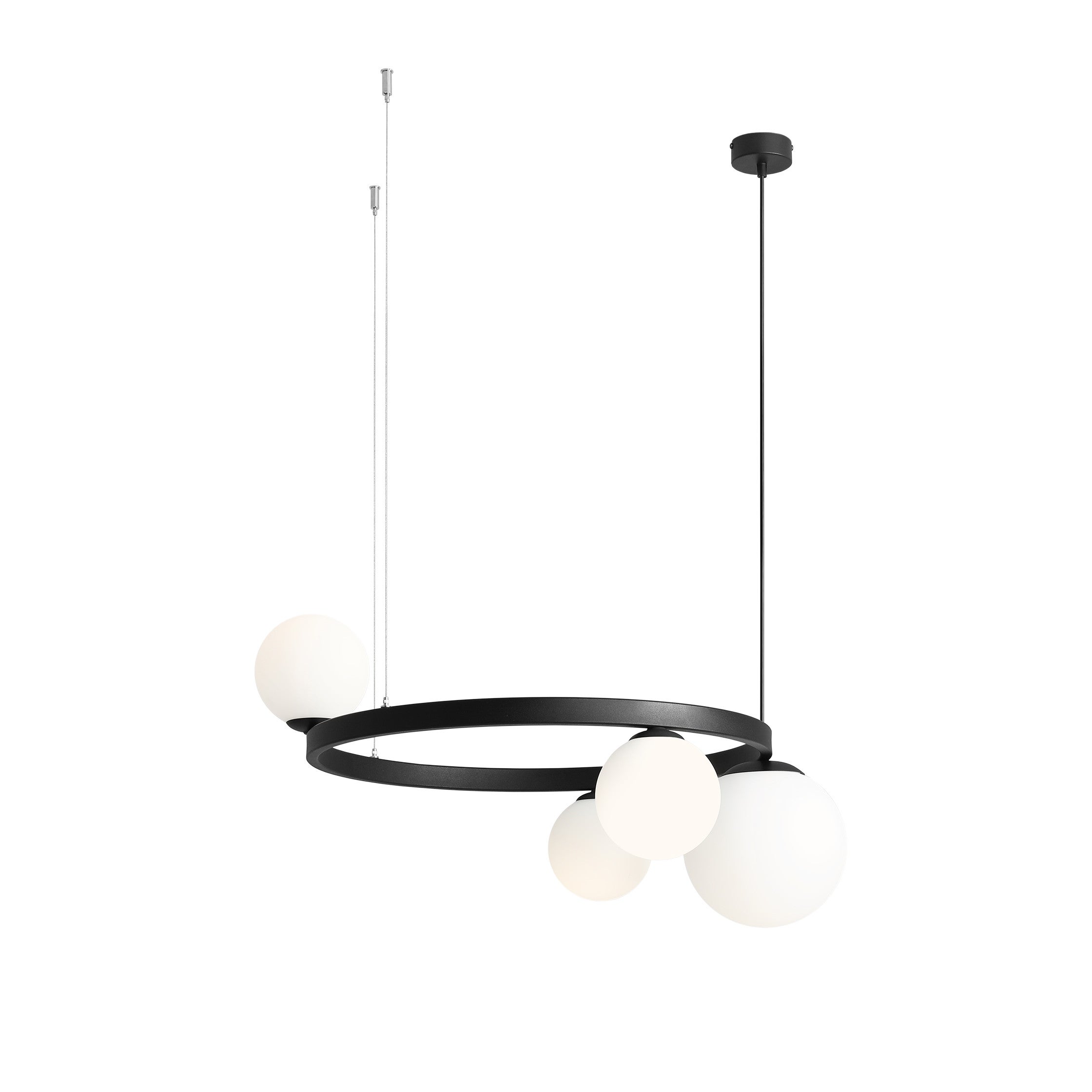 Lampa wisząca Garda czarno-biała 4xE14 / E27x15W wym: 120 x 73 x 64 cm szkło Aldex