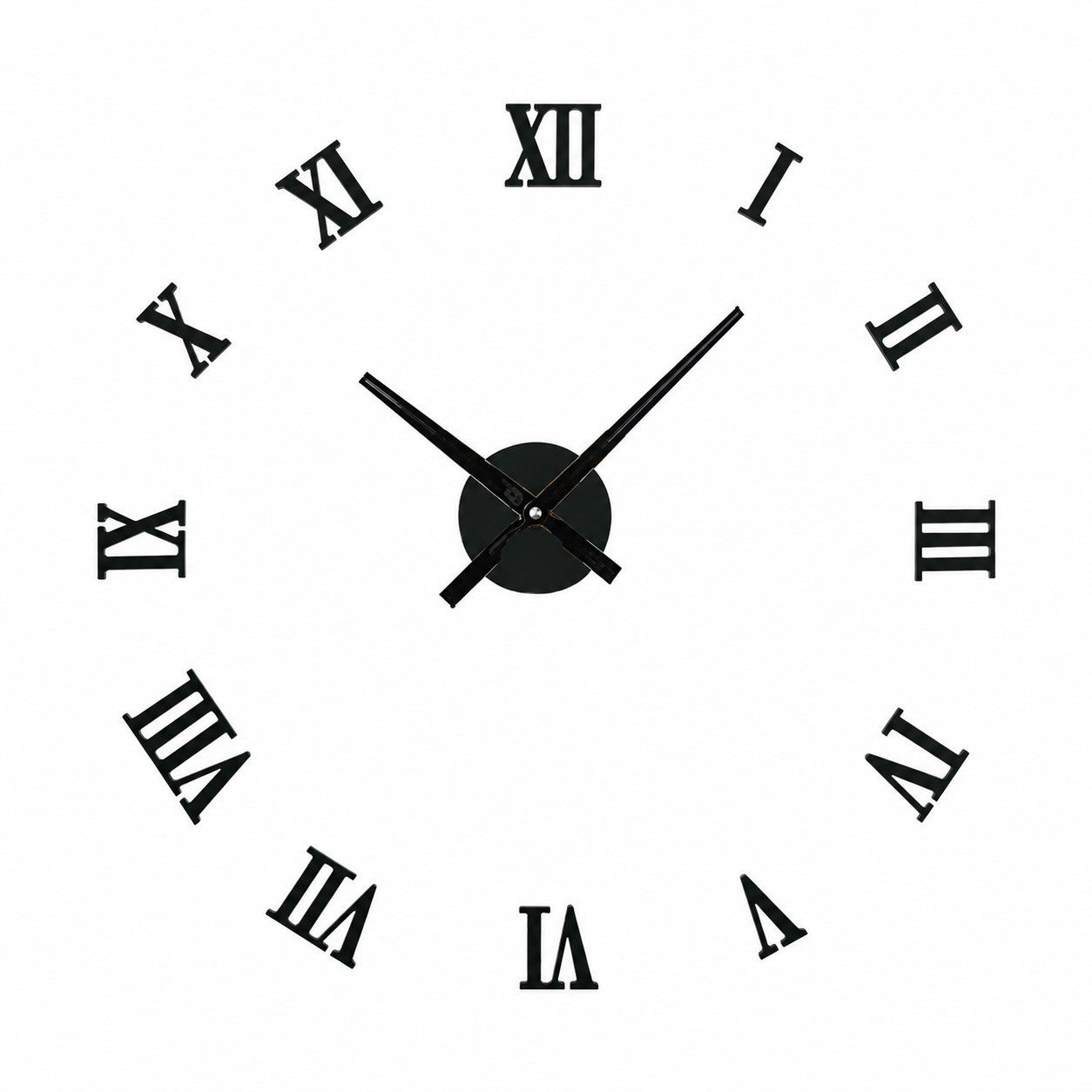 Nowoczesny, czarny, akrylowy zegar ścienny 3D, cichy, samoprzylepny, do salonu