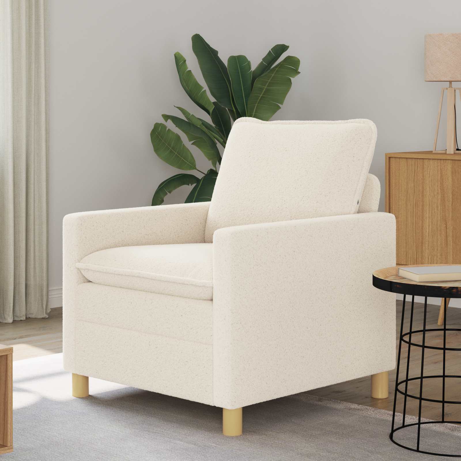 Sofa kremowy 76 x 81 x 87,5 cm tkanina vidaXL