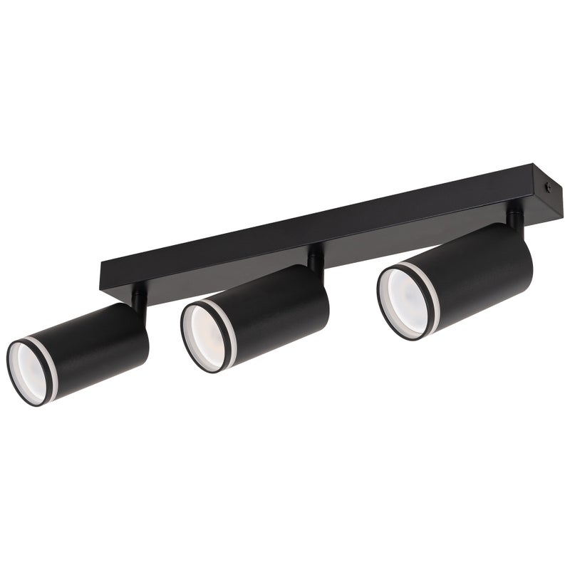 Listwa reflektorowa czarna LED - Lampa sufitowa 3 x GU10 - Kinkiet natynkowy do pokoju salonu dekoracyjna Tuba - LEDHOFF