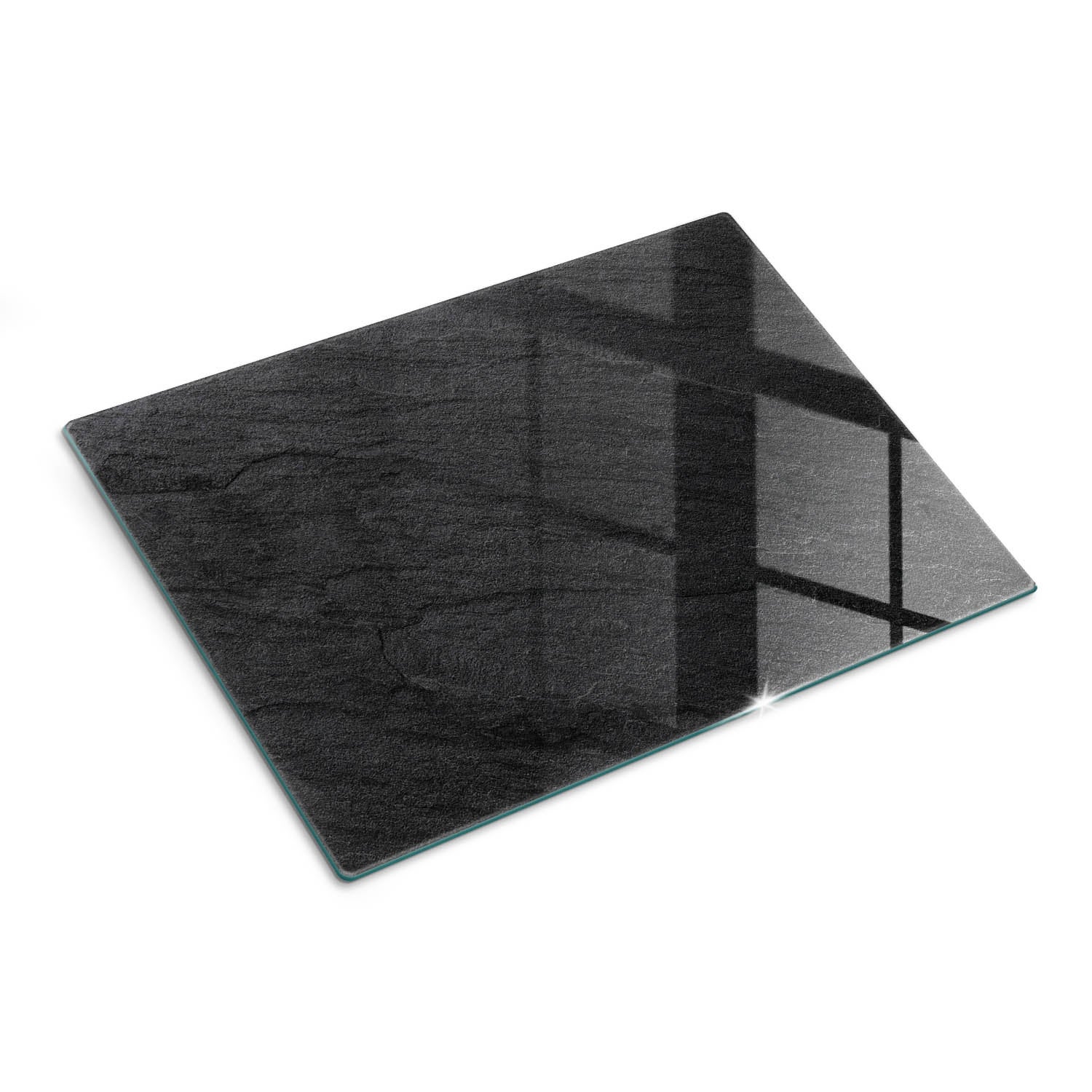Szklana deska do krojenia z eleganckim motywem dekoracyjnym - Czarny Kamień Granit - 30x40 - Tulup