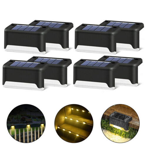 [16 szt.] Solarna lampa schodowa, oświetlająca ścieżkę, korytarz, schody, czarna obudowa, ciepłe światło