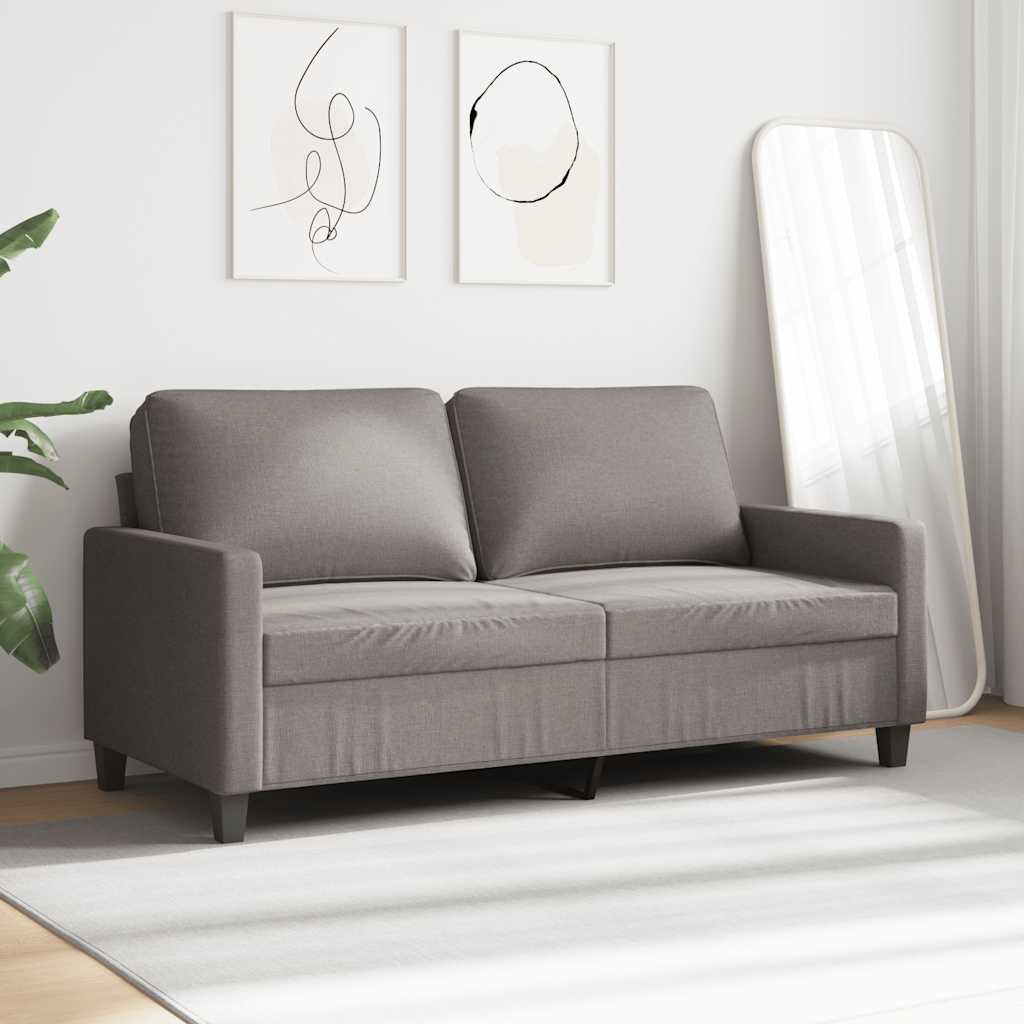 Sofa 2-osobowa, kolor taupe, 140 cm, tapicerowana tkaniną