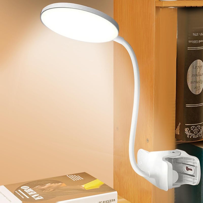 Ta mocowana na biurku lampka, przenośna, ładowana przez USB lampka do czytania z regulowaną jasnością, jest idealnym wyborem do czytania i nauki.