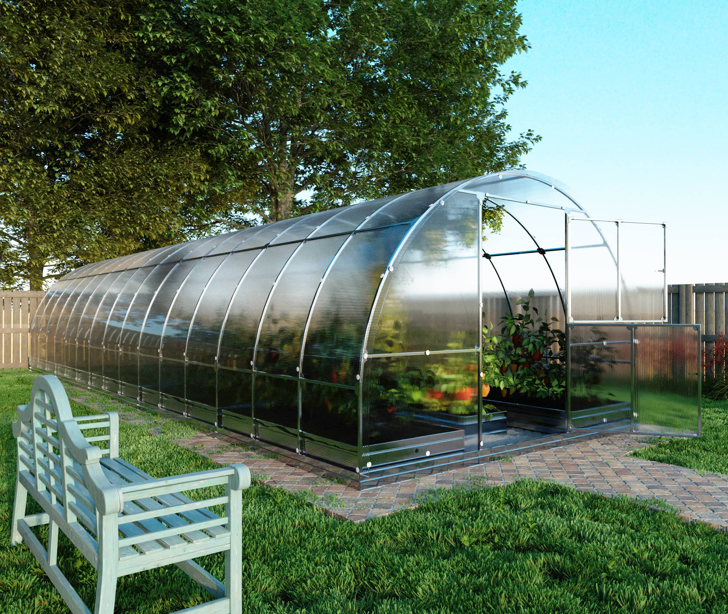 Zestaw Szklarnia KLASIKA TUBE EXTRA 12 m² (3x4 m), 4 mm - 7 akcesoriów w zestawie