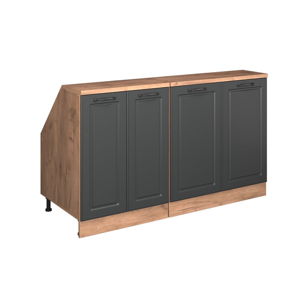 Vicco Zestaw szafek na dach skośny Rion, Antracytowy domek wiejski, 140 cm Zestaw 2 korpusów szafy głębokość 60 cm