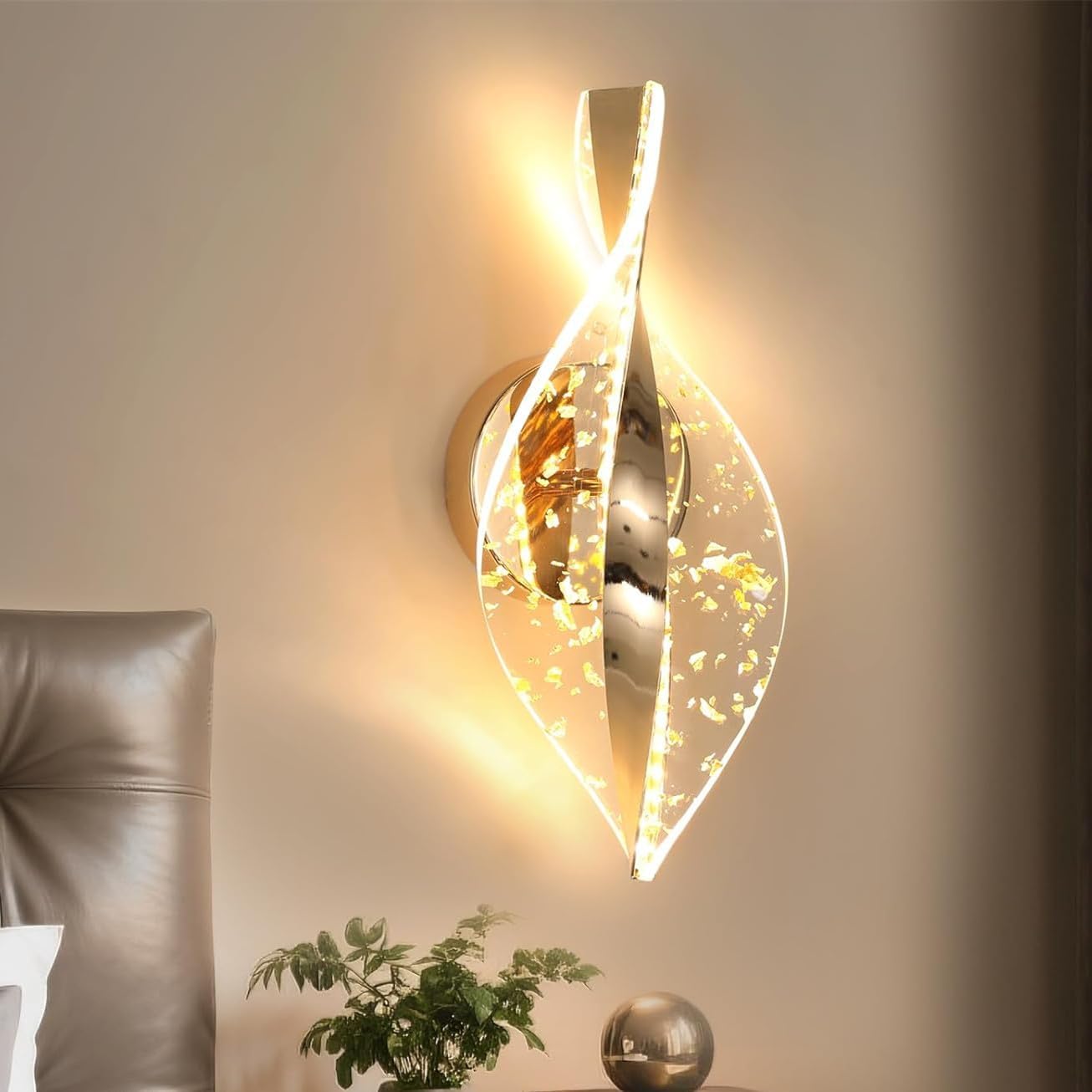 3 temperatury barwowe 3000K/4500K/6500K, nowoczesna lampa ścienna LED 12W Oro z możliwością ściemniania, akrylowa lampa ścienna do wnętrz 2000 lm