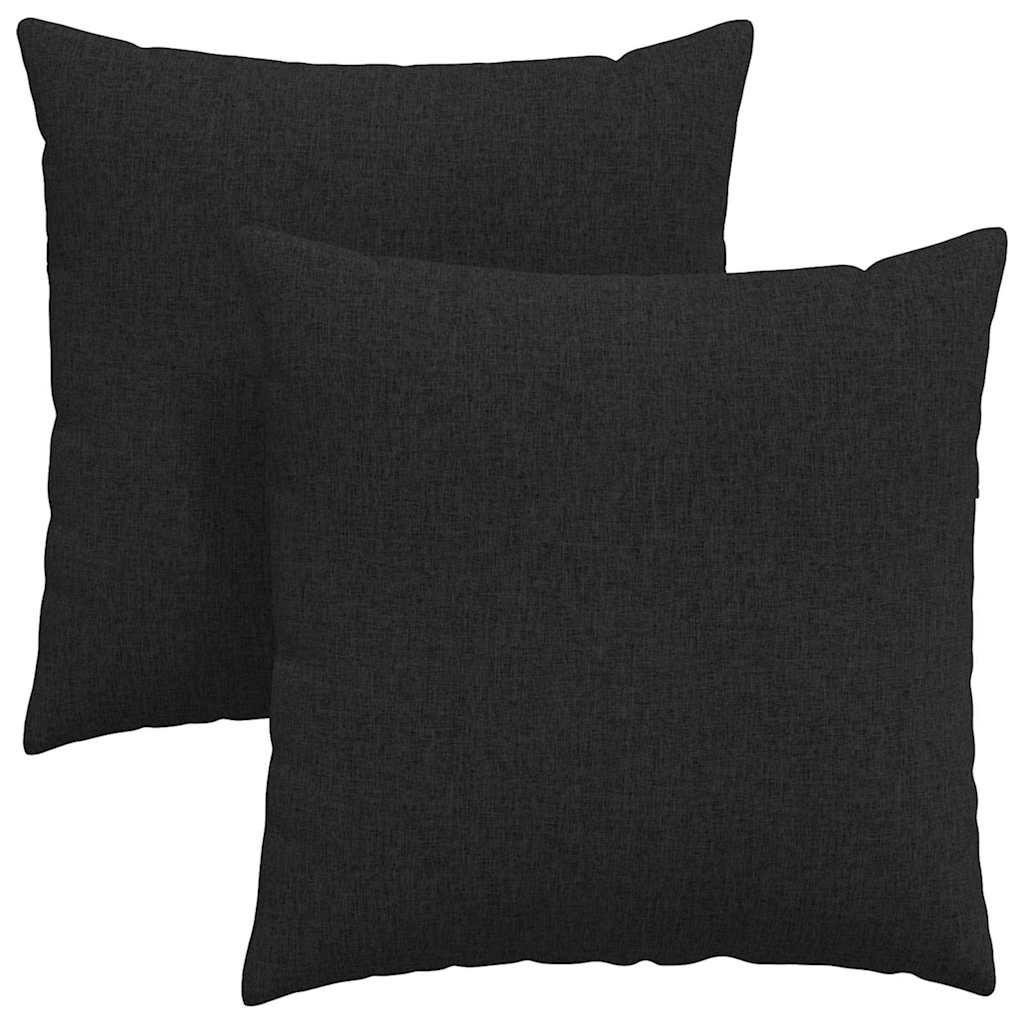 2x Poduszka Dekoracyjna z Wypełnieniem Czarna 80x80x22 cm do Salonu na Sofę