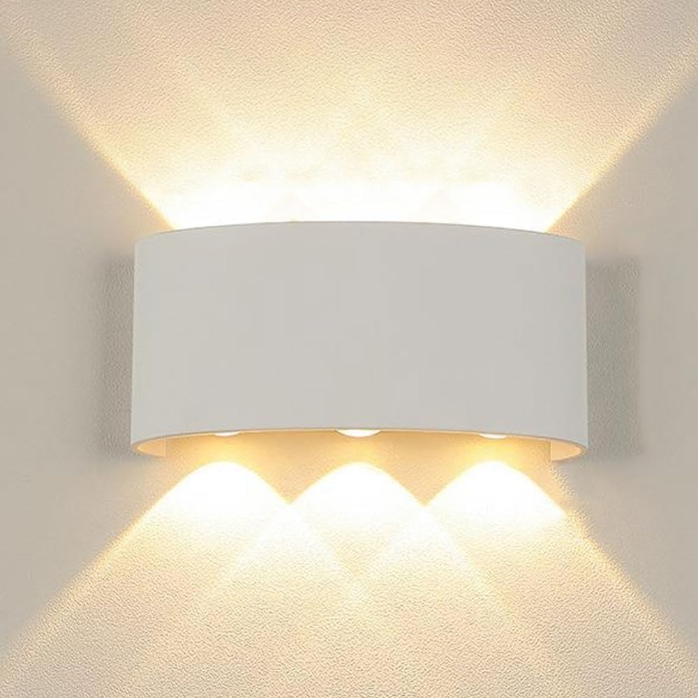 Nowoczesna lampa ścienna LED o mocy 6 W, wykonana z aluminium, wodoodporna IP65, odpowiednia do wnętrz i na zewnątrz, do łazienki, salonu.