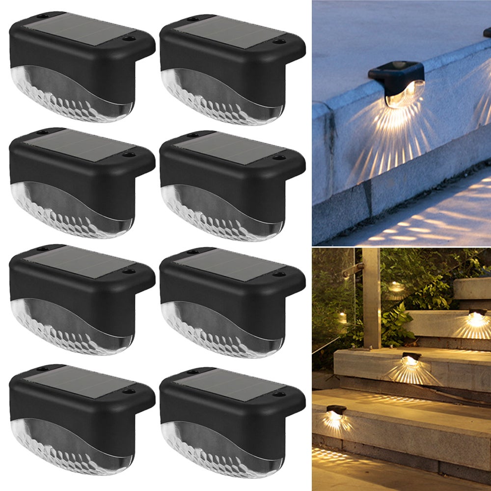 Zestaw 8 solarnych lamp, oświetlenie ścieżki, oświetlenie podwórka wodoodporne do gruntu, dekoracyjne lampki ogrodowe, ciepłe światło