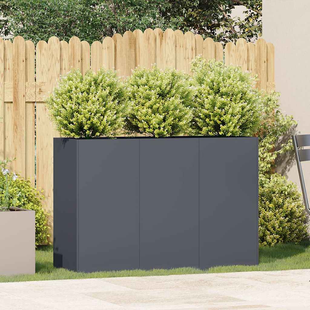 Doniczka Antracyt 120x40x80 cm Stal walcowana na zimno