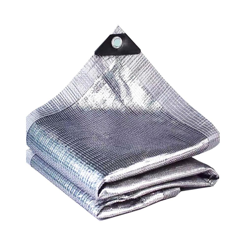 Aluminiowa tkanina cieniująca odbijająca 99% światła - Pokrycie parasola z siatką z oczkami - Tkanina cieniująca 1 x 2 m