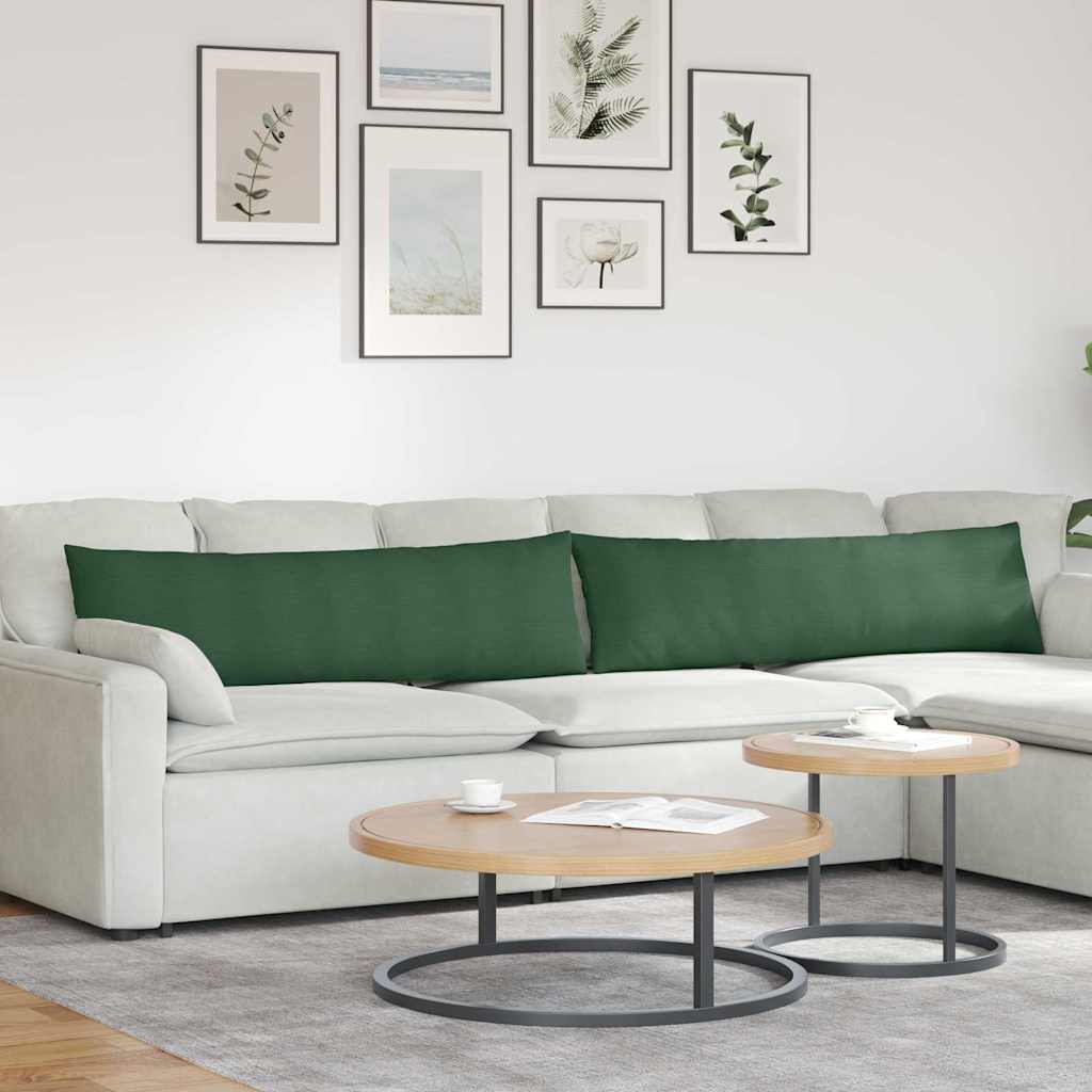 Poduszki na sofę 2 pcs Ciemna zieleń 145 x 40 cm vidaXL