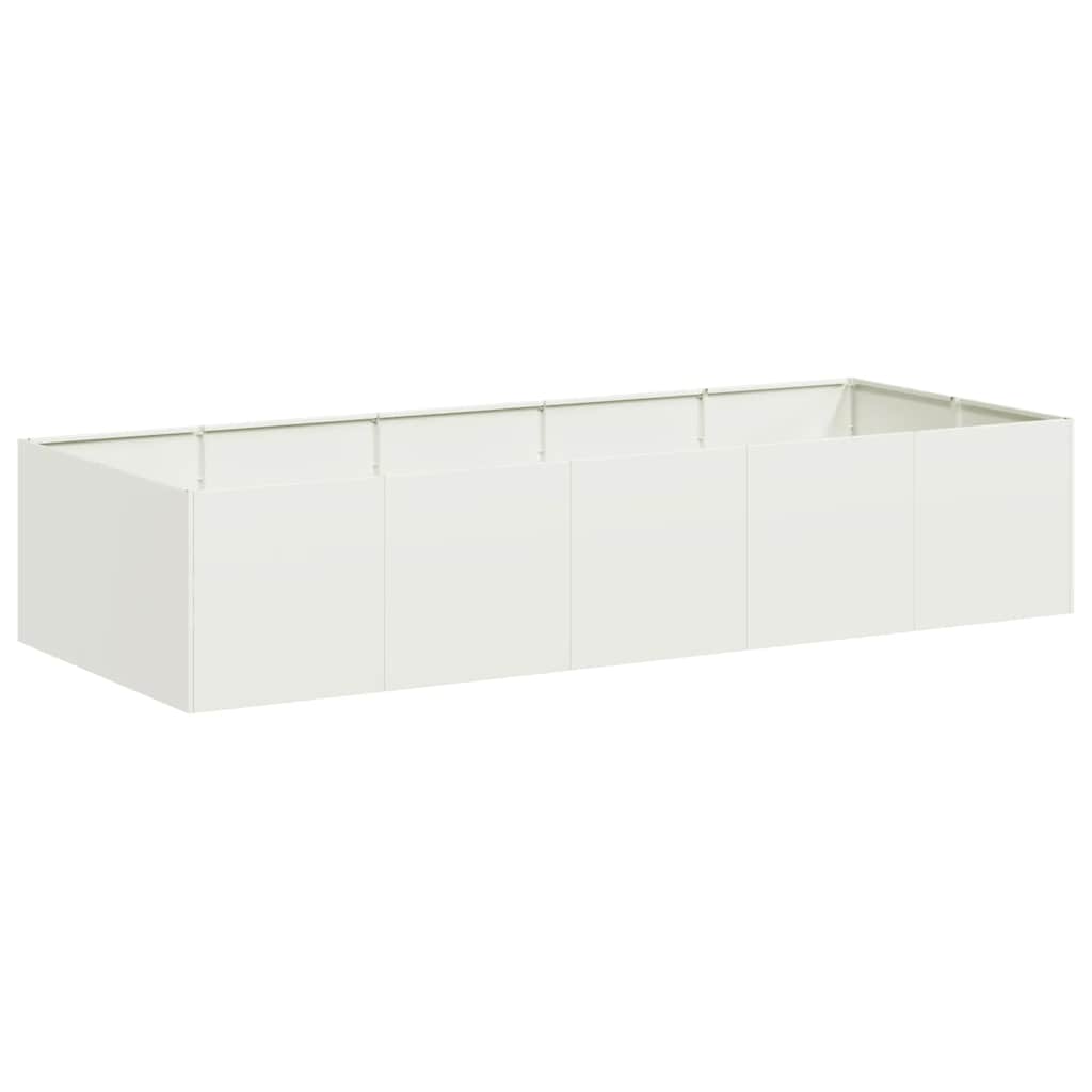 Doniczka Biała 200x80x40 cm Stal