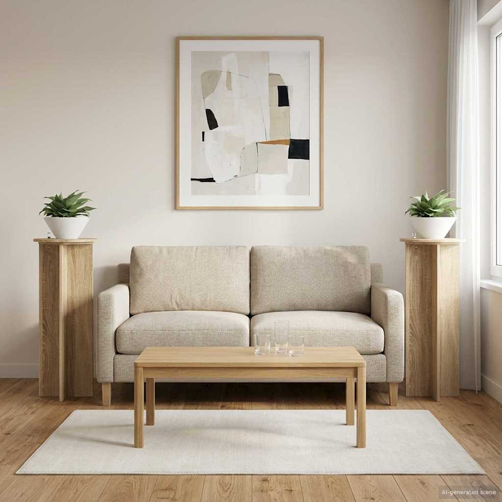 Stojak na rośliny 2 pcs dąb Sonoma Ø40 x 100 cm vidaXL