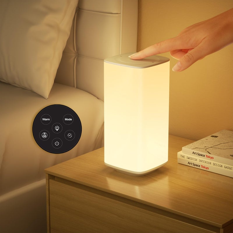 Lampka nocna, dotykowa lampka dla dzieci z 256 kolorami, bezprzewodowa lampa LED, lampa ładowalna z pilotem i funkcją timera