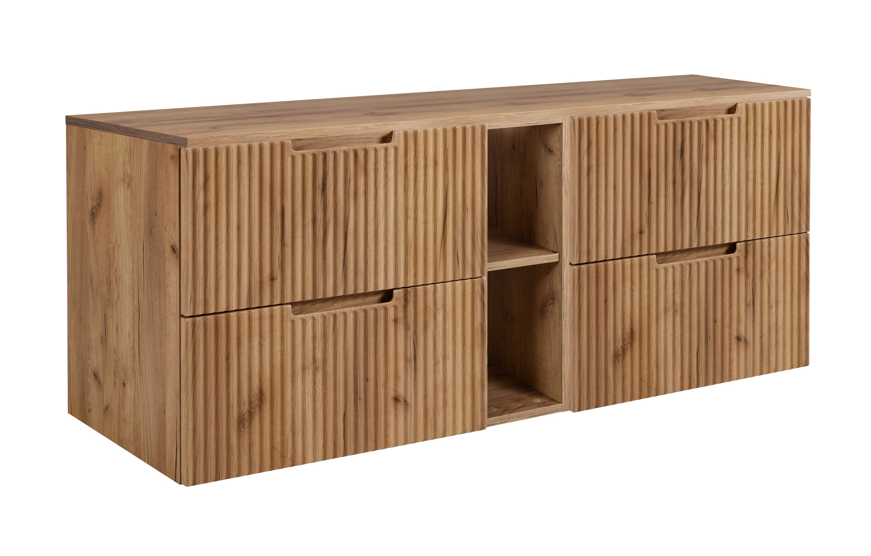Szafka łazienkowa, dąb Craft, 140 (2 x 60 + 20) x 58,6 x 46 cm