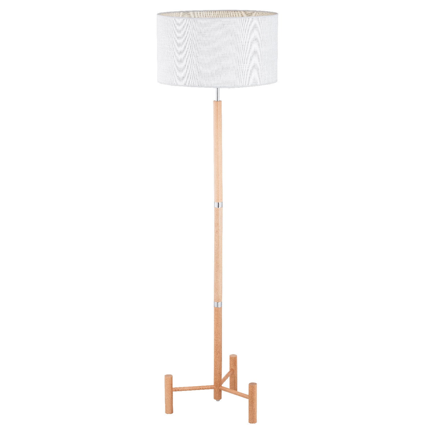 Lampa podłogowa stojąca Supra brązowo-biała 1xE27x15W wym: 155 x 45 x 45 cm metal Alfa