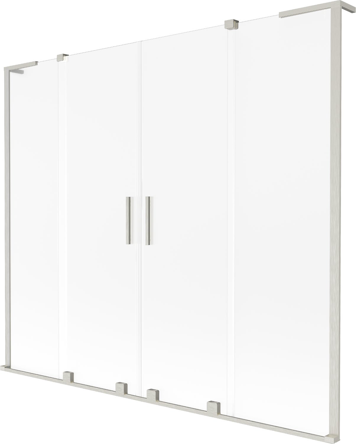 Mexen Velar L Duo parawan nawannowy 2-skrzydłowy rozsuwany 170 x 150 cm, szron, nikiel szczotkowany - 896-170-003-32-97