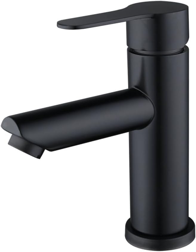 Bateria łazienkowa - wylot wody ciepłej i zimnej, z elastycznym wężem 60 cm - przeznaczona do łazienek, umywalek itp. - 1 szt., czarna