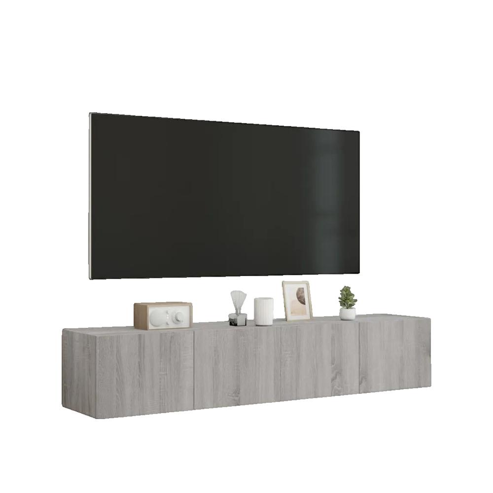 Meble TV na ścianę vidaXL z LED Sonoma Szary 2 szt. 80x35x31 cm