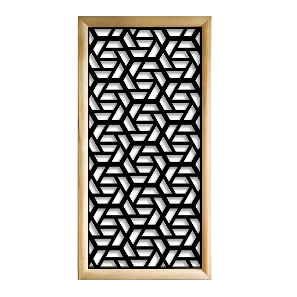 RHOMBUS - Prostokątne moduły dekoracyjne z drewna i PVC - Rozmiar 73x148 cm - Grubość 64 mm - Kolor wewnętrzny CZARNY