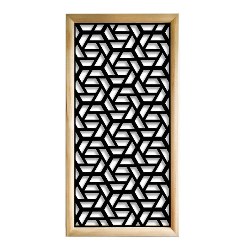 RHOMBUS - Prostokątne moduły dekoracyjne z drewna i PVC - Rozmiar 73x148 cm - Grubość 64 mm - Kolor wewnętrzny CZARNY