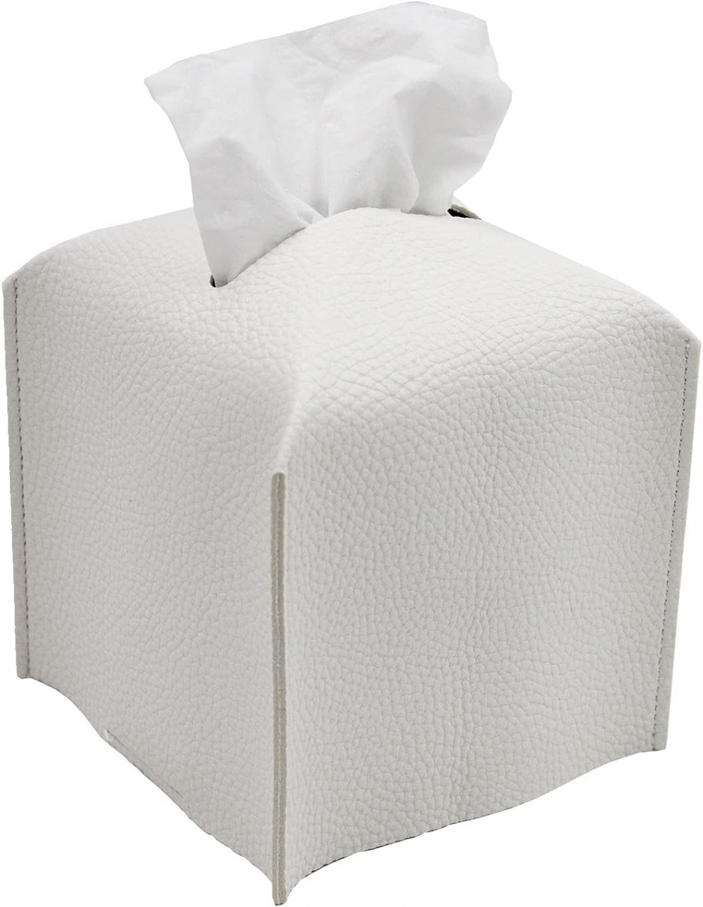 Pudełko na chusteczki z ekoskóry w kolorze złamanej bieli, nowoczesny uchwyt na papier toaletowy do łazienki, toaletki, stolika nocnego, biurka, 5 x