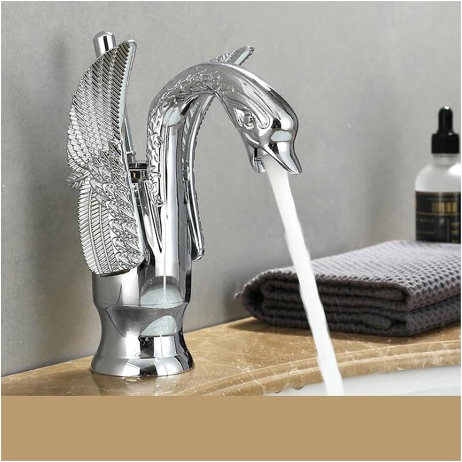Bateria umywalkowa do łazienki w stylu vintage Silver Swan – bateria mieszaczowa z ciepłą i zimną wodą – z wężem dopływowym G3/8