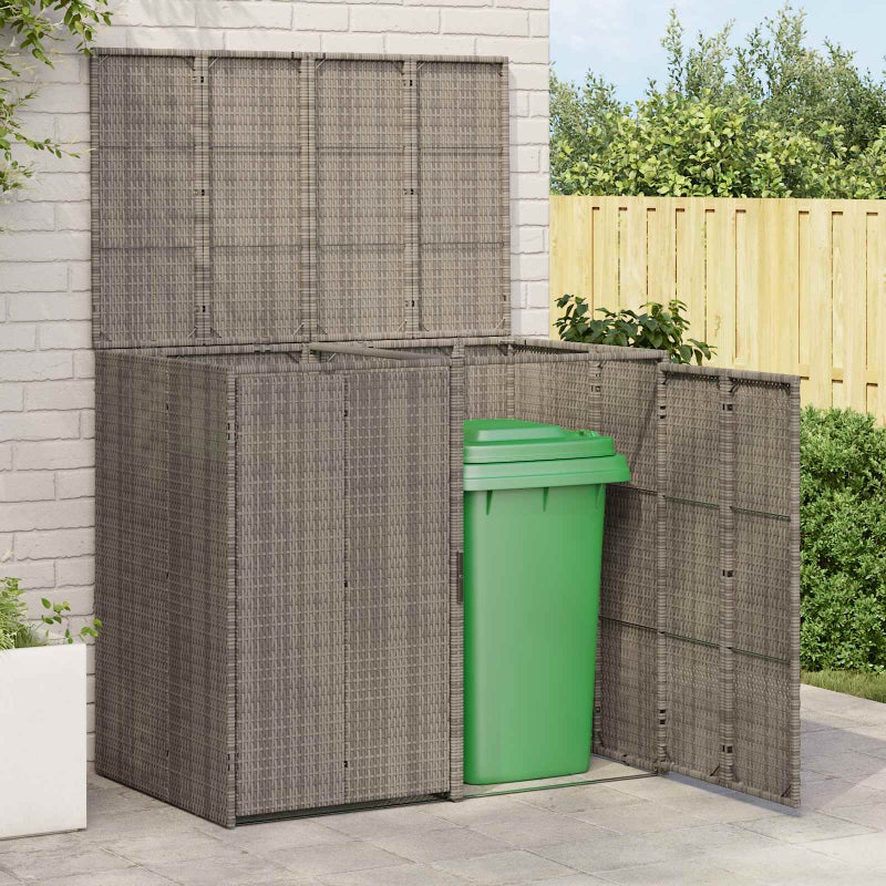 Pojemnik na śmieci 2 pcs Szary 130 x 80 x 115 cm Polietylen vidaXL