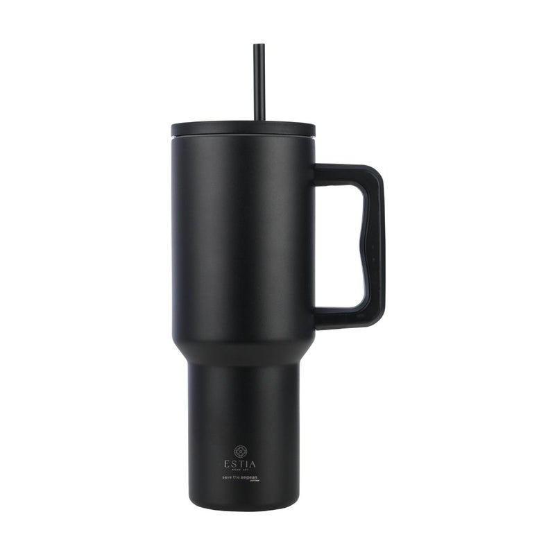 Kubek termiczny Midnight Black Estia stal nierdzewna czarny ze słomką 1200 ml 1 szt.