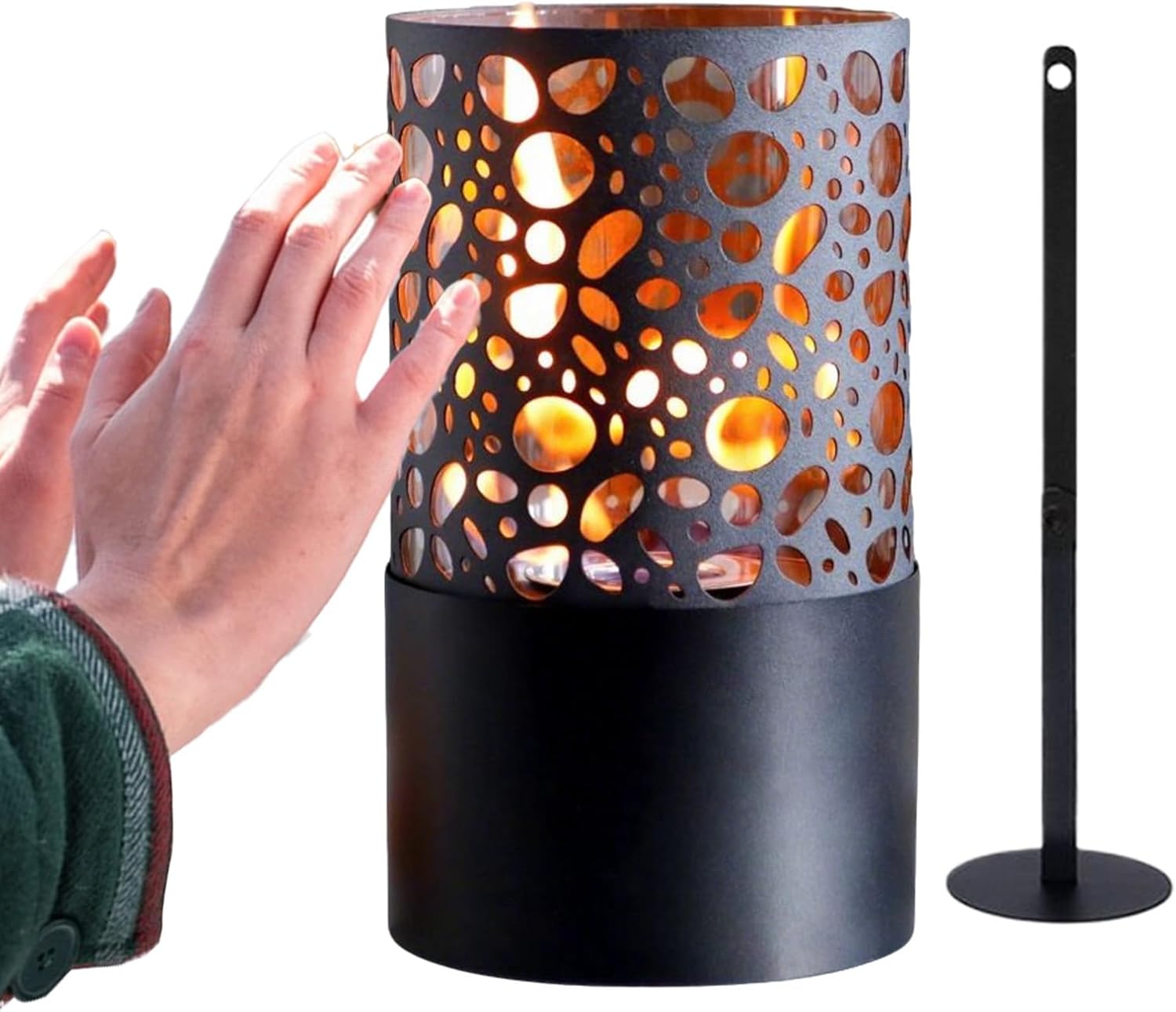 Lampka z palnikiem na etanol - przenośny design, dwuwarstwowe stalowe dekoracje - palnik etanolowy na stół, idealny na Święto Dziękczynienia i przyjęc