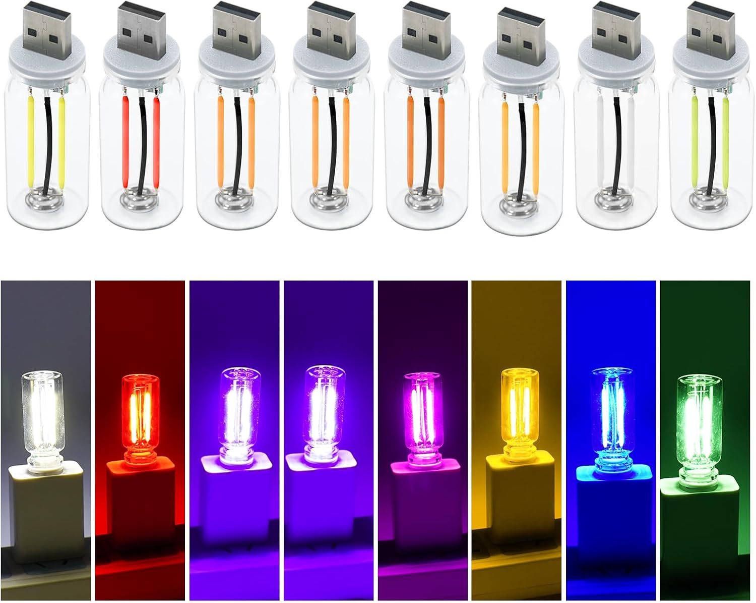Oświetlenie wnętrza samochodu LED Atmosphere, lampy retro z wtyczką USB, miniaturowe przenośne oświetlenie LED do przedpokoju i sypialni w samochodzie