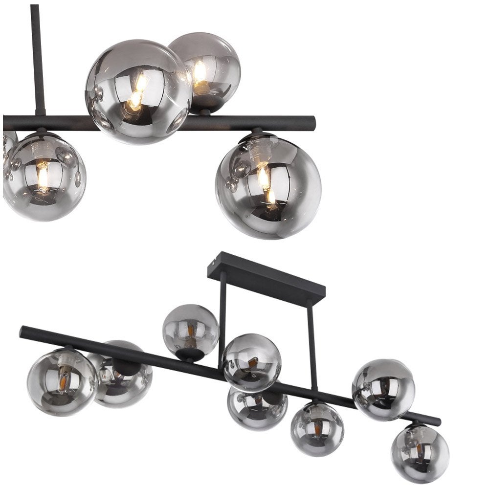 lampa sufitowa z dymnym szkłem Riha - 56133-9D