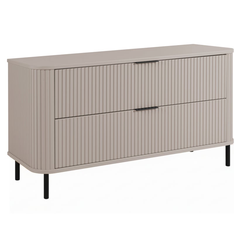 Szafka łazienkowa stojąca z szufladami i metalowymi nóżkami, kolor Kaszmir, uchwyt czarny, nóżki czarne, 120 x 41,5 x 66,7 cm