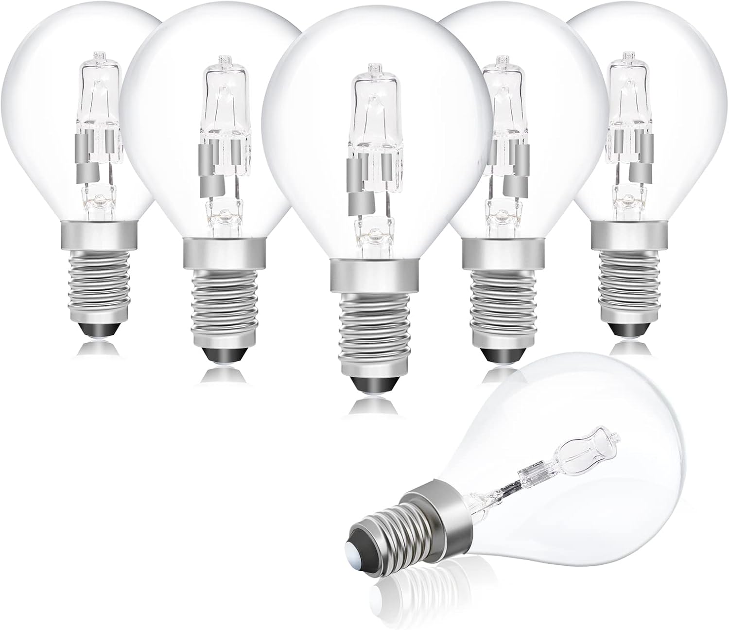 Zestaw 6 żarówek halogenowych G45 E14, 28 W, ściemnianych, 220-240 V