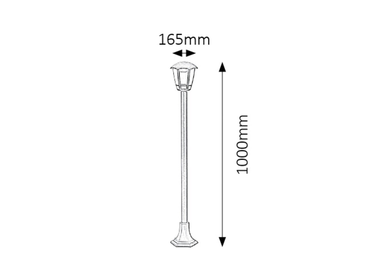 Lampa ogrodowa stojąca Sorrento czarna matowa LED 8W 3000K 500lm IP44 wym: 100 x 16,5 x 16,5 cm tworzywo sztuczne Rabalux