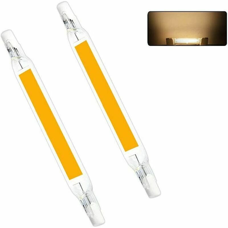 Zestaw 2 żarówek LED R7S (10W, biały ciepły), 220V, nieściemnialne LED COB, zamiennik halogenowy, energooszczędny spot, liniowe światło proje