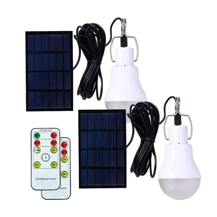 Zewnętrzna wisząca lampa solarna LED z kablem o długości 3,45 m, ładowalna żarówka solarna LED do wędkowania (zestaw 2 sztuk)
