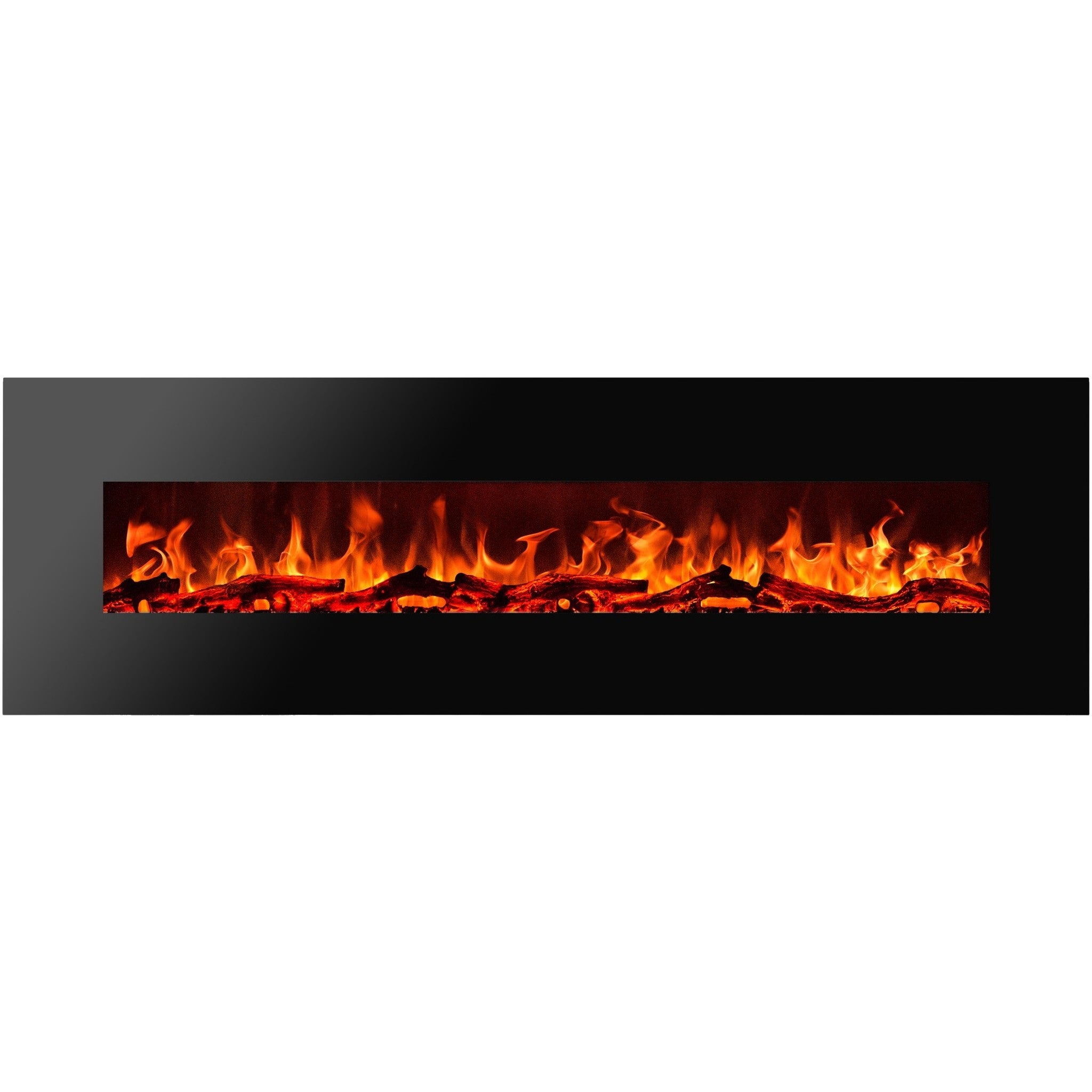 Kominek elektryczny AFLAMO Albion 42 - ogień premium - na ścianę - 110x49x14 cm - dekoracyjny kominek LED z grzaniem 750/1500 W