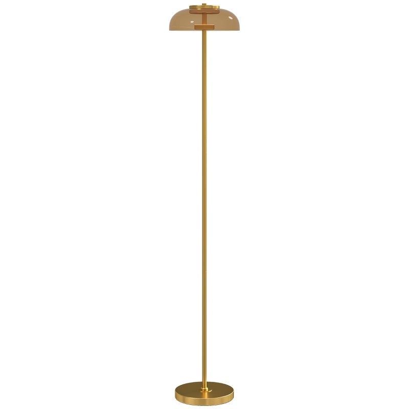 Lampa podłogowa 25 × 25 × 134 cm, Antique Brass, szkło+metal, do salonu i sypialni, dekoracyjne stabilne oświetlenie z abażurem