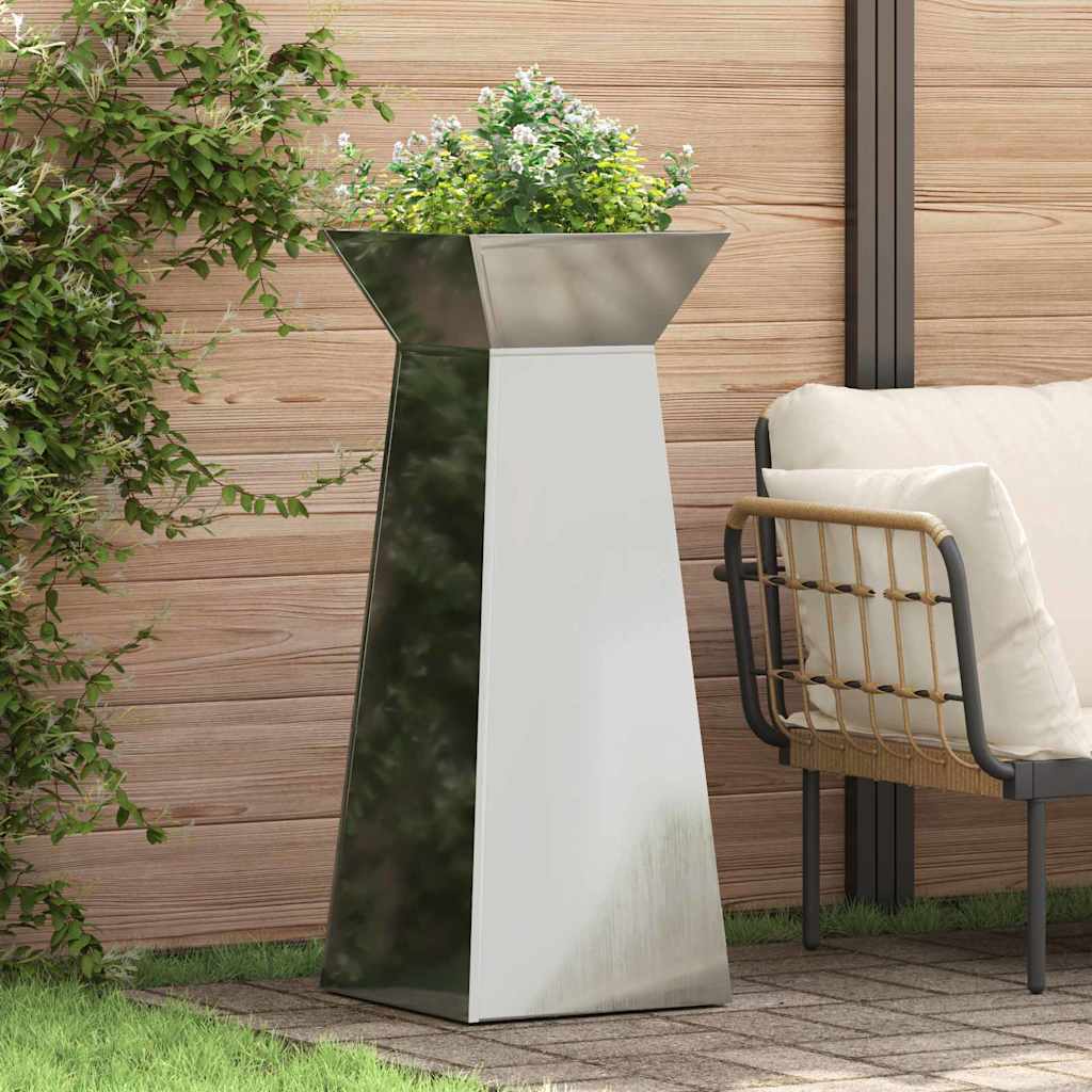 Donica słupowa 2 pcs Srebrny 40 x 40 x 100 cm vidaXL