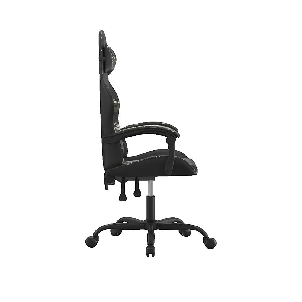 Fotel do gier vidaXL Regulowany design i czarna i kamuflażowa skóra syntetyczna